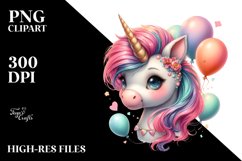 Cute Baby Unicorn with Cool Haircut Clipart Product Image 1