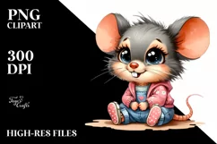 Baby Mouse Big Eyes | Sublimation | Clipart. Product Image 3