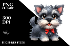 Cute Cartoon Schnauzer with Crazy Fur PNG Product Image 2