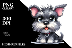 Cute Cartoon Schnauzer with Crazy Fur PNG Product Image 2