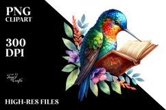Vibrant Hummingbird | Reading A Book Clipart Product Image 2