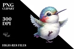 Funny Baby Hummingbird Dance Clipart Sublimation Product Image 1