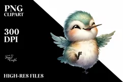 Cute Baby Hummingbird Clipart Sublimation Product Image 1