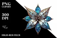 Detailed Wooden Lobelia with Metallic Insertions | Clipart Product Image 1