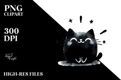 Funny Simple Black Cat Watercolor Product Image 2