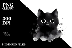 Funny Simple Black Cat Watercolor Product Image 2