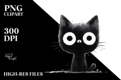 Funny Simple Black Cat Watercolor Product Image 2