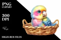 Smiling Baby Parrot Watercolor PNG Product Image 1