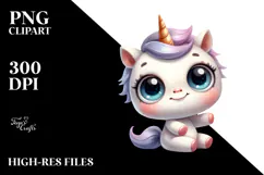Funny Baby Face Unicorn PNG Product Image 2