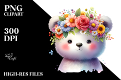 Vibrant Bear Flower Crown | Sublimation | Clipart. Product Image 2