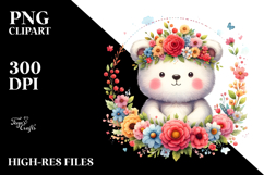 Vibrant Bear Flower Crown | Sublimation | Clipart. Product Image 2
