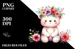 Vibrant Bear Flower Crown | Sublimation | Clipart. Product Image 2