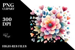 Colorful Simple Boho Flower with Heart Petals PNG Product Image 2