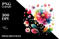 Colorful Simple Boho Flower with Heart Petals PNG Product Image 2