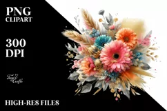 splash,Abstract Colorful Bouquet with Gold Foil Gerbera | Product Image 1
