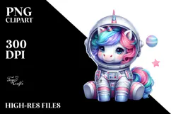 Cosmic Baby Unicorn PNG Product Image 2