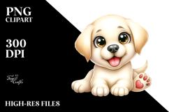 Happy Cartoon Labrador Retriever Puppy PNG Product Image 2