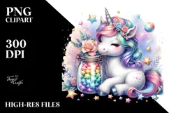 Cute Unicorn Stars PNG Product Image 2