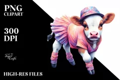 Artistic Baby Cow PNG Product Image 1
