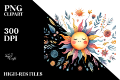Simple Colorful Smiling Sun PNG Product Image 2