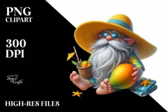Digital Painting Gnome Beach Wear | Sublimation Clipart Product Image 3