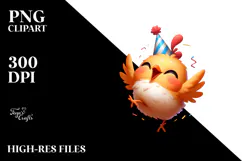 Playful Cartoon Chicken PNG Product Image 2