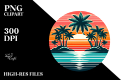 Vintage Tropical Island Sunset, 20 oz Tumbler Product Image 2