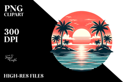 Vintage Tropical Island Sunset, 20 oz Tumbler Product Image 2