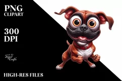 Colorful Watercolor Cute Funny Boxer Clipart Product Image 3