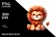 Vibrant Brownish Cute Baby Plush Lion | Clipart Product Image 1
