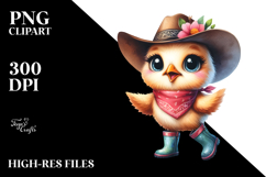 Expressive Chicken with Bandana and Rain Boots | Clipart Product Image 2