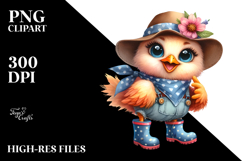 Expressive Chicken with Bandana and Rain Boots | Clipart Product Image 2