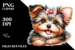 Baby Yorkipoo Watercolor PNG Product Image 2