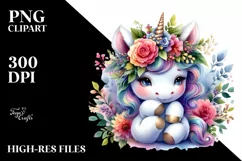 Running Baby Unicorn PNG Product Image 3