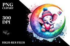Elephant Holding Heart PNG Product Image 2