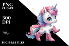 Artistic Baby Unicorn PNG Product Image 3