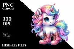 Boots-Wearing Baby Unicorn PNG Product Image 3