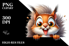 Crazy Squirrel White Paper | Sublimation | Clipart. Product Image 2