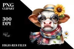 Cow Watercolor Cow Portrait with Enthusiastic Smile Product Image 3