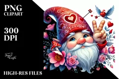 Valentines Gnome with Victory Sign PNG Product Image 2