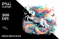 Colorful Whimsical Unicorn Dance | Sublimation | Clipart Product Image 3