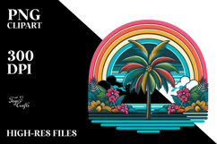 Retro Tropical Tree Rainbow, 20 oz Tumbler Product Image 2