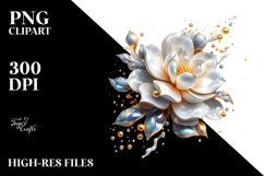 Shiny Gardenia Watercolor Clipart Product Image 3