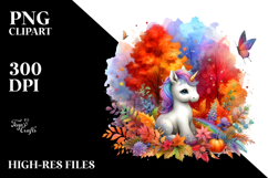Autumn Unicorn Scene, PNG Product Image 2