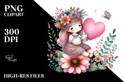 Digital Painting of Cute Boho, PNG Product Image 2