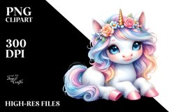 Cute Baby Unicorn in Pastel Colors | Clipart Product Image 3