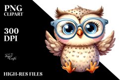 Happy Owl Sitting with es | Clipart Product Image 1