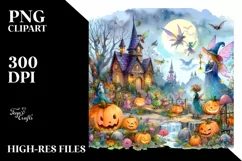 Vibrant Fairy Halloween Drawing | Clipart Product Image 1