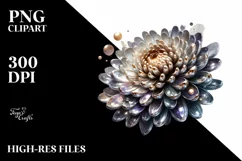Shiny Chrysanthemum Watercolor Clipart Product Image 1