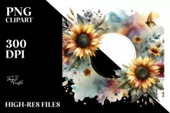 Sunflower Gold Watercolor Abstract | Clipart Product Image 1